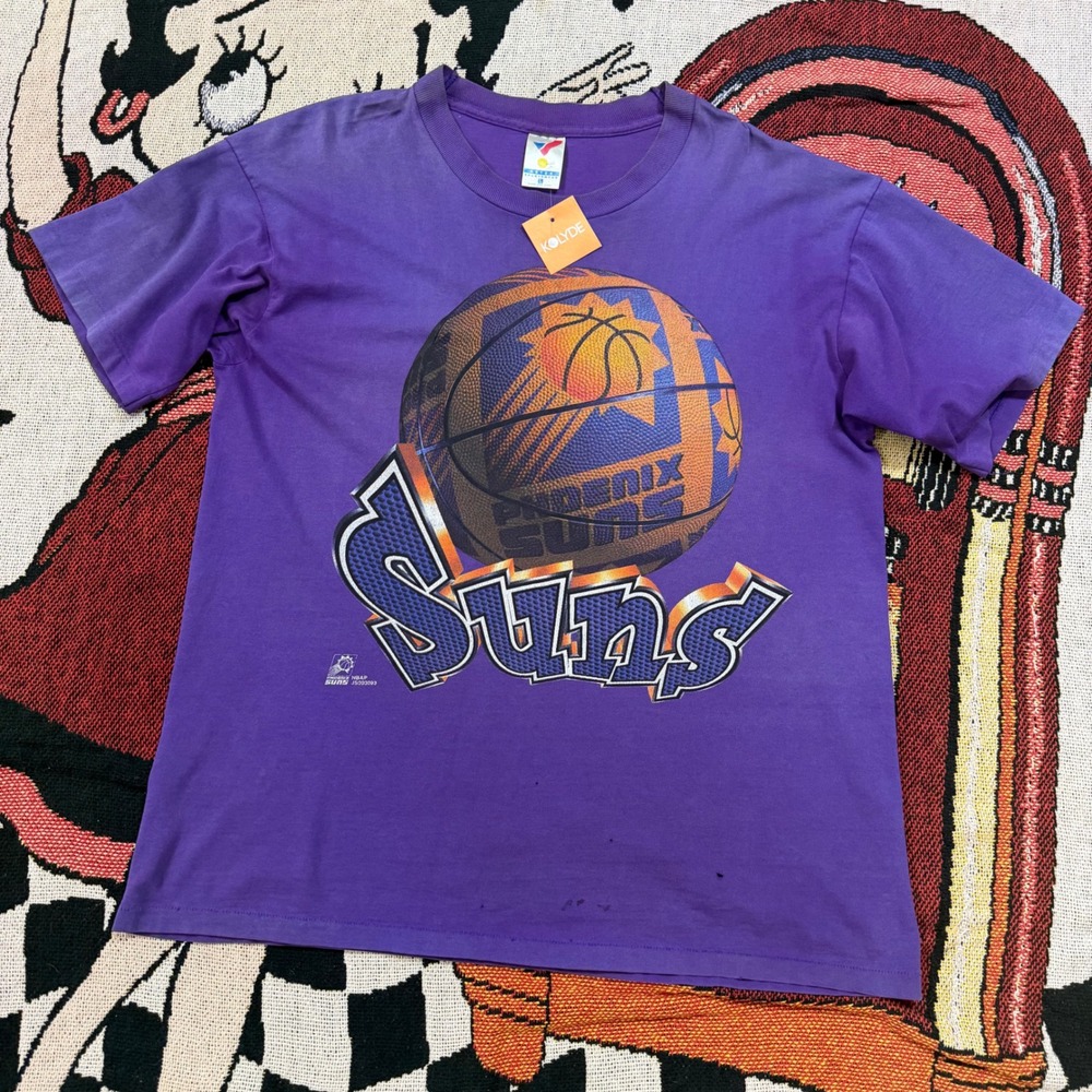 Vintage Phoenix Suns NBA T Shirt Mens Large Purple Artex 90s Basketball Graphic